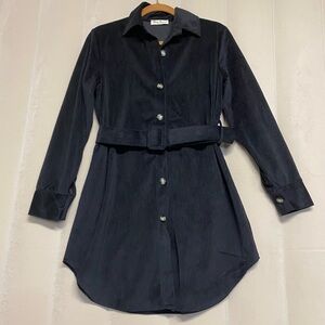 Maia Hemera Women’s Dress Small/Medium Corduroy Belted Designer Quiet Luxury